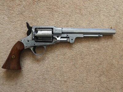 Euroarms Rogers and Spencer Rogers and Spencer. .454 Percussion Revolver. Stainless Engraved Version. .44 Muzzleloader