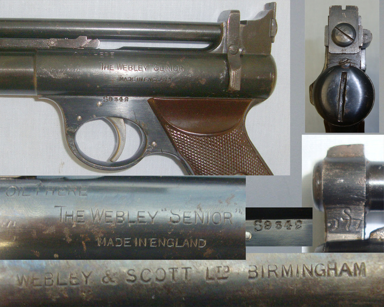 Webley & Scott 177 Calibre Air Pistol With Brown Grips .177