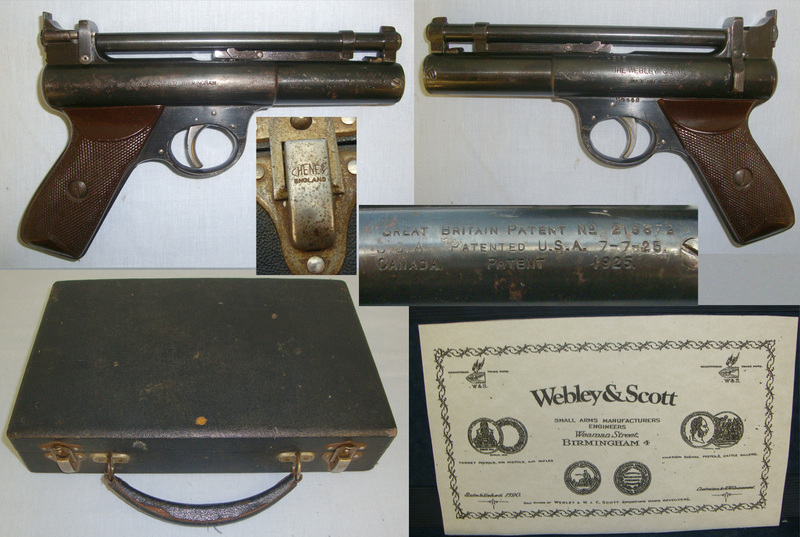  Webley & Scott 177 Calibre Air Pistol With Brown Grips .177