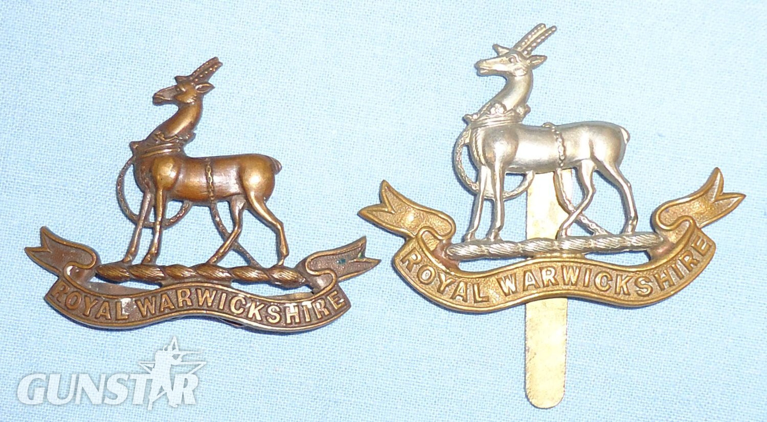 Pair* The Royal Warwickshire Regiment Cap Badges. BA 894. Pair* The Royal Warwickshire Regiment Cap Badges. BA 894.  Antique & Militaria in 