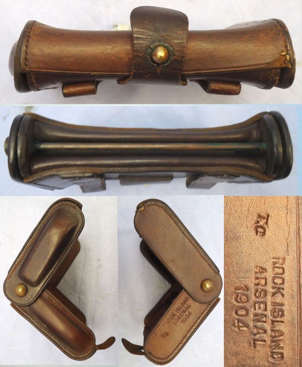 American, U.S.Army, 1902 Pattern Leather 20 Round McKeever Ammunition Pouch by Rock Island Arsenal 1904. Sn - 22064 American, U.S.Army, 1902 Pattern Leather 20 Round McKeever Ammunition Pouch by Rock Island Arsenal 1904. Sn - 22064245 Other Accessory