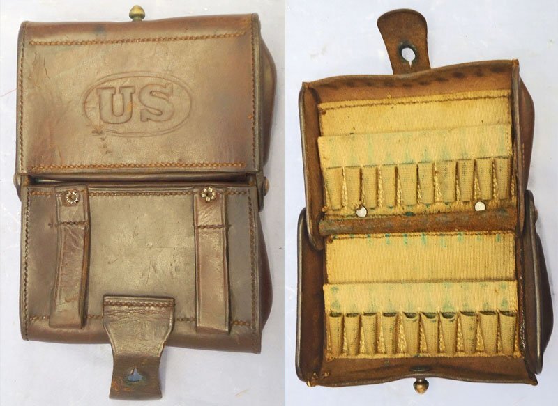  American, U.S.Army, 1902 Pattern Leather 20 Round McKeever Ammunition Pouch by Rock Island Arsenal 1904. Sn - 22064 American, U.S.Army, 1902 Pattern Leather 20 Round McKeever Ammunition Pouch by Rock Island Arsenal 1904. Sn - 22064245 Other Accessory