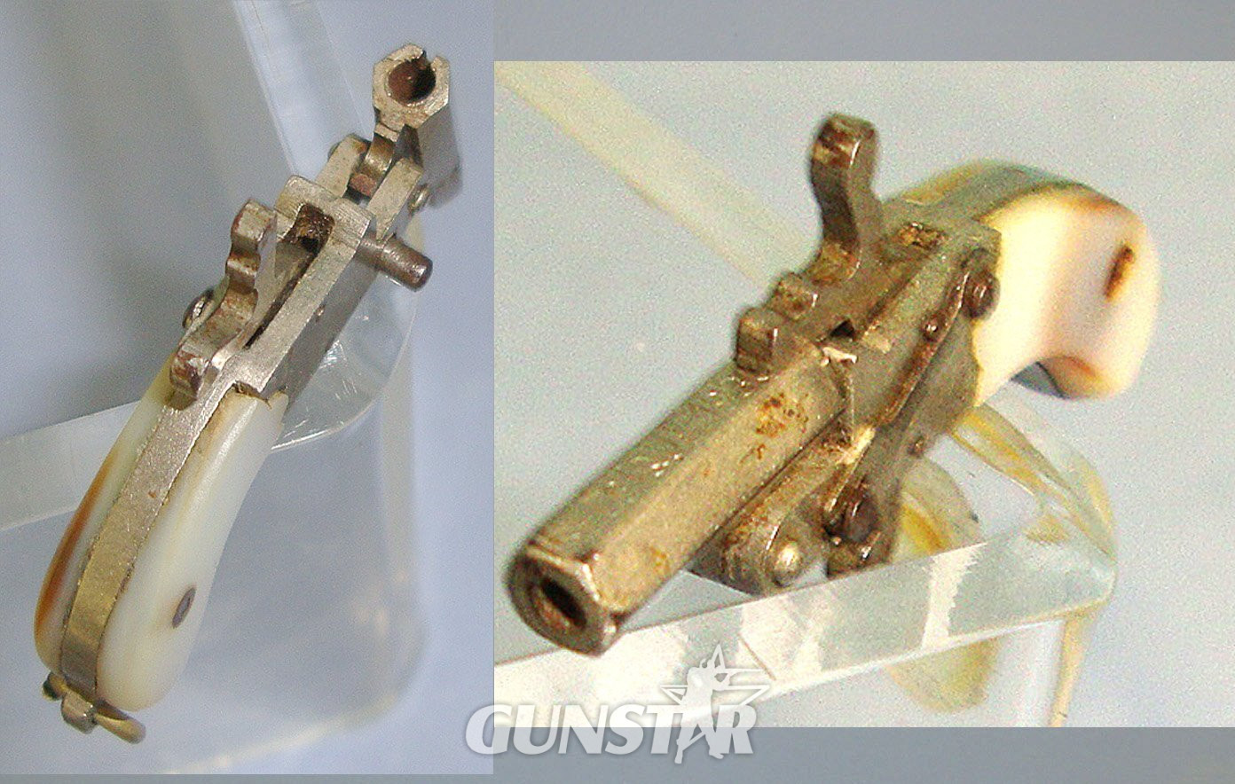 MINIATURE**EXPERTLY CRAFTED**Austrian Late 19th Century Break Action Pin Fire Metal Pistol With Mother Of Pearl Grips. Sn 23563:2  miniature pistol Obsolete Single Shot in 