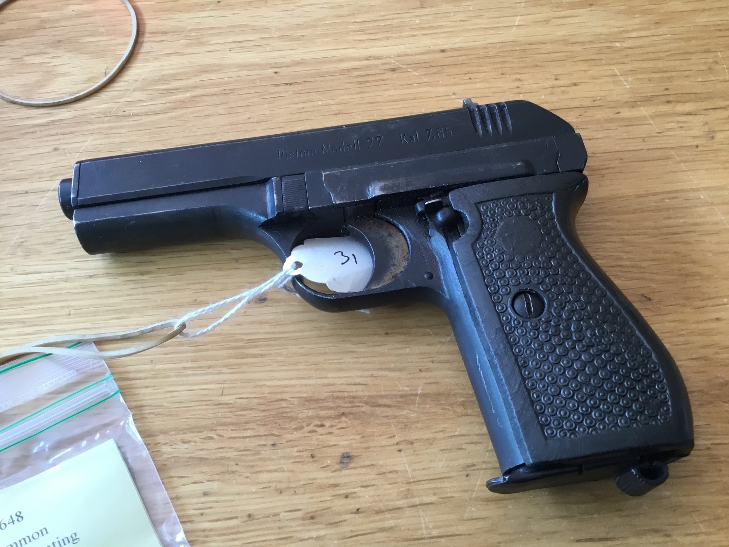 CZ Deactivated 7.65mm Roth-Sauer Semi Auto