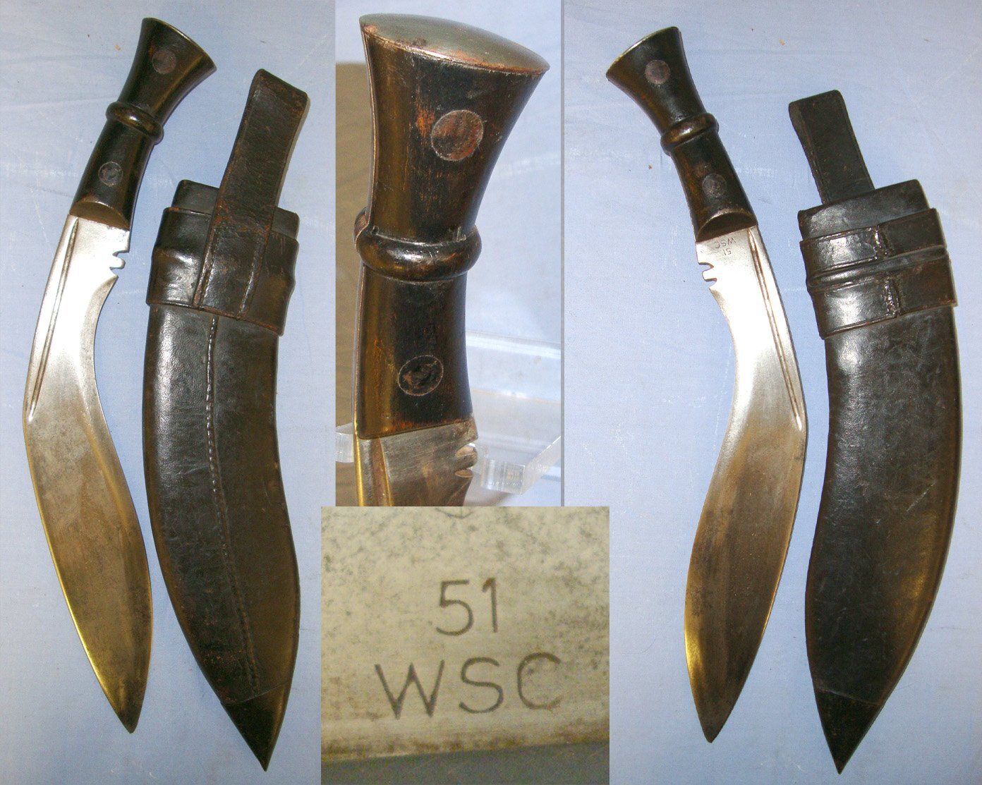 RARE, ONE OF ONLY 1400** British WD Military Issue 1951 Contract WSC (Wilkinson Sword Company) Kukri With Scabbard, Uniform Collection & 1944 Mess Presentation Tankard All To Lt R.T. Gibson 152 Indian Punjab Parachute Battalion. ED 2702 Knive