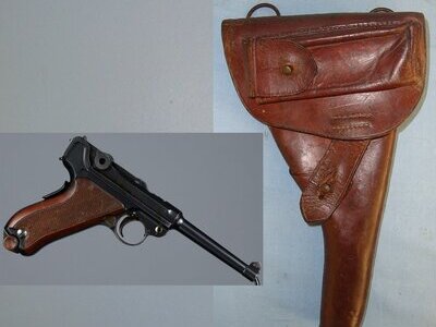 WW1 Era Brown Leather Holster For Swiss Luger Model 1900/ 1906 7.65mm Calibre Semi Automatic  Grip Safety Pistols. Sn 23373 Care & Storage