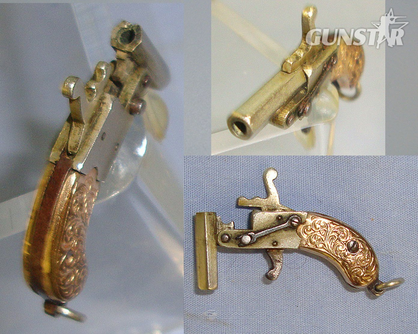 MINIATURE**EXPERTLY CRAFTED**Austrian Late 19th Century Break Action Pin Fire Metal Pistol With Copper Grips. Sn 23563:3  miniature pistol Obsolete Single Shot in 