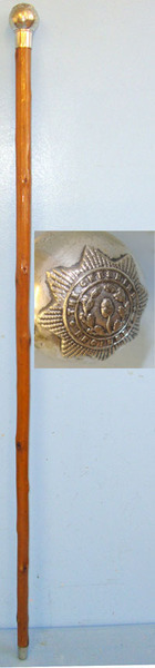 Cheshire Regiment Officer’s Cane Walking / Swagger Stick, Nickel Plated Ball Top Other Blade