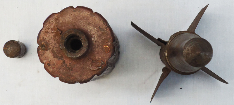  INERT DEACTIVATED.  This is a German WW1 high explosive fragmentation Granatenwerfer 16. The weapon was first introduced into the Austrian army in 1915 and adopted in a modified version by the Germans in 1916 as the Granatenwerfer 16  for use as a small e INERT DEACTIVATED.  This is a German WW1 high explosive fragmentation Granatenwerfer 16. The weapon was first introduced into the Austrian army in 1915 and adopted in a modified version by the Germans in 1916 as the Granatenwerfer 16  for use as a small e  Other Ammunition