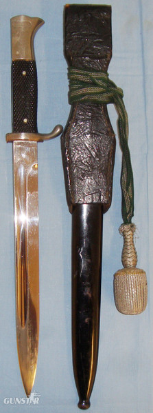  WWII German Army Dress ‘KS98’ Bayonet and Scabbard with Frog and Officers Dress Knot. BAYO 6278 Bayonet