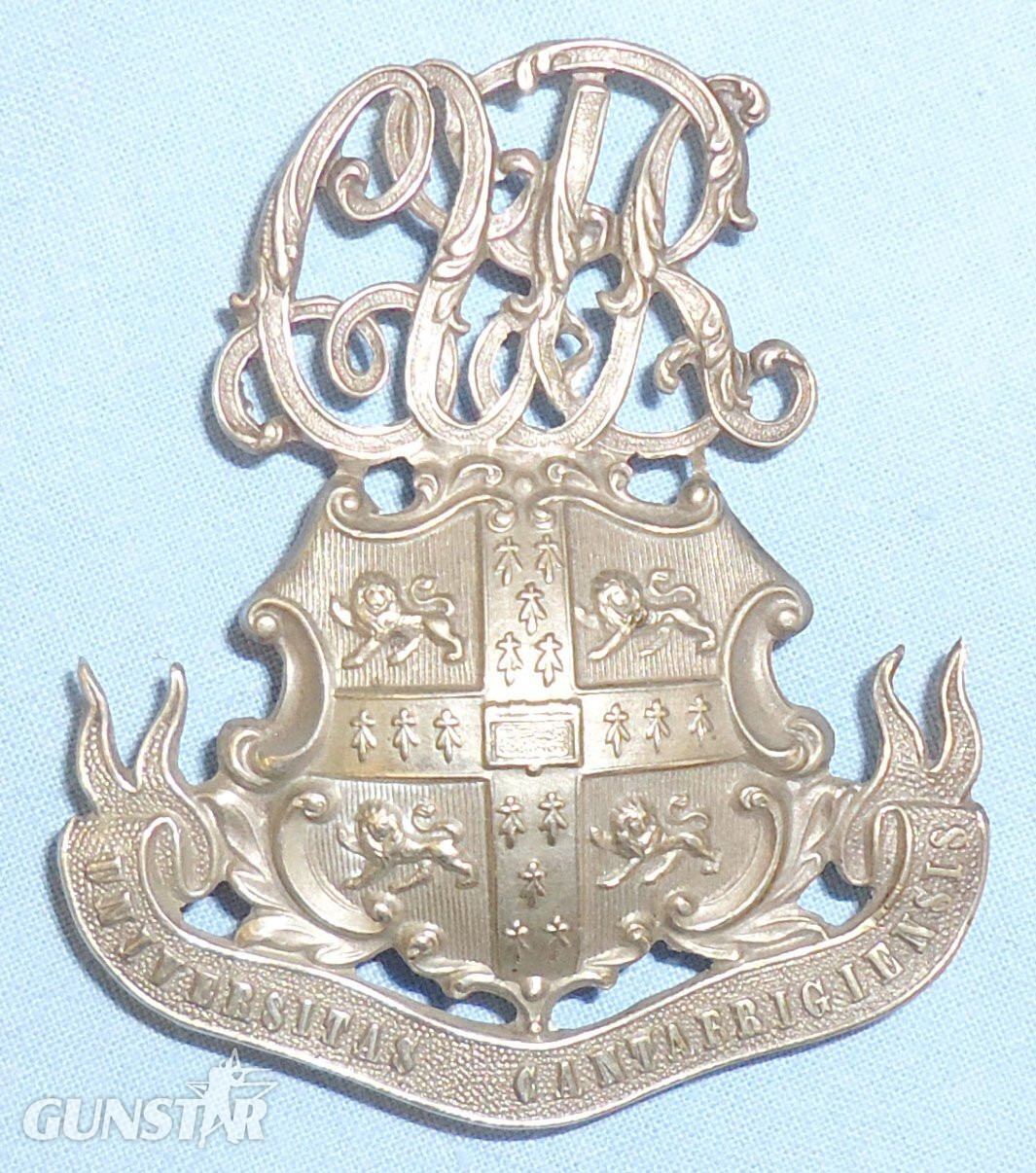 Cambridge University Rifle Volunteers White Metal Shoulder Belt Plate. Sn 7530. Cambridge University Rifle Volunteers White Metal Shoulder Belt Plate. Sn 7530. Antique & Militaria in 