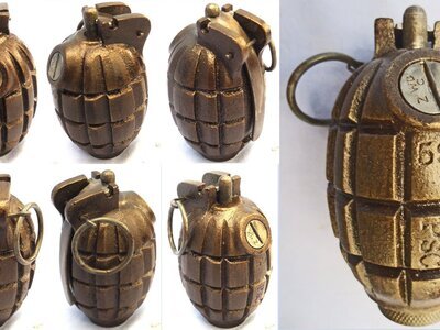 INERT DEACTIVATED. WW2, 1943 Dated, Mills No 36M MK1 by PSC (Parkinson Stove Co. Ltd) Hand Grenade. O 2404 INERT DEACTIVATED. WW2, 1943 Dated, Mills No 36M MK1 by PSC (Parkinson Stove Co. Ltd) Hand Grenade. O 2404 Various Other Ammunition
