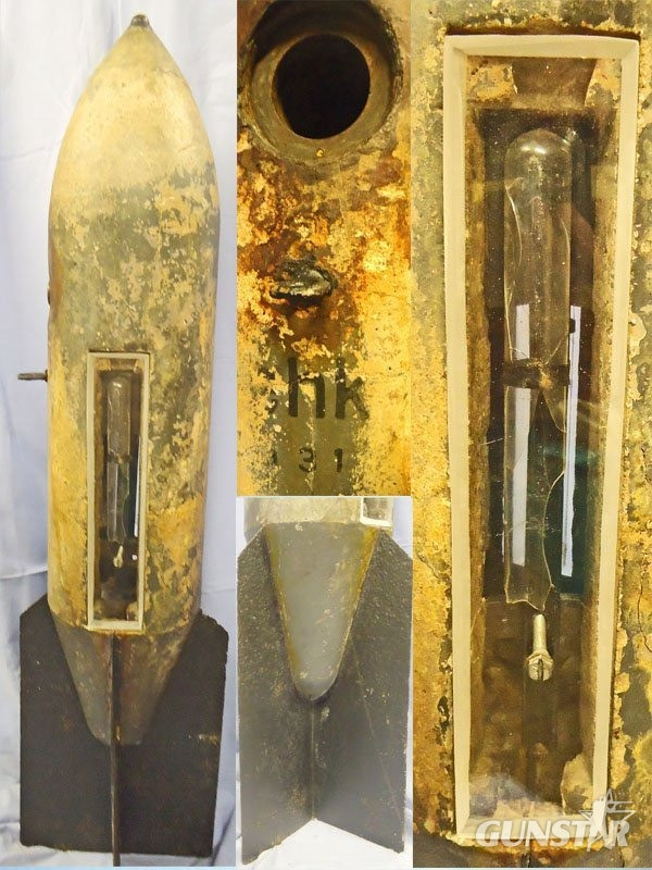 INERT DEACTIVATED. WW2, Rare, German, 50kg Concrete Practice Type 1 Bomb & Number 25 Electrical Time Fuze. Sn - 22426:68 INERT DEACTIVATED. WW2, Rare, German, 50kg Concrete Practice Type 1 Bomb & Number 25 Electrical Time Fuze. Sn - 22426:68  Other Ammunition in 