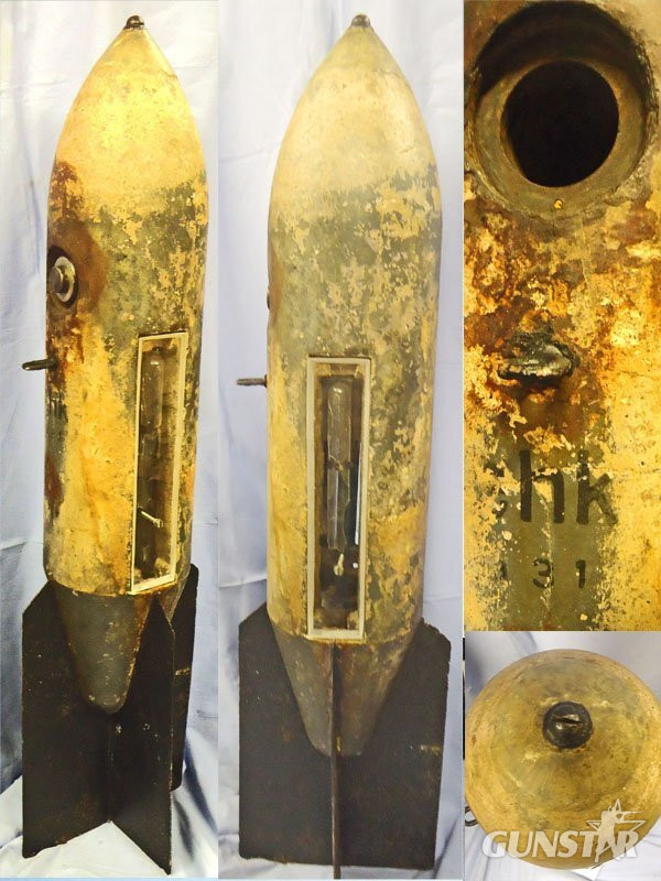 INERT DEACTIVATED. WW2, Rare, German, 50kg Concrete Practice Type 1 Bomb & Number 25 Electrical Time Fuze. Sn - 22426:68 INERT DEACTIVATED. WW2, Rare, German, 50kg Concrete Practice Type 1 Bomb & Number 25 Electrical Time Fuze. Sn - 22426:68  Other Ammunition
