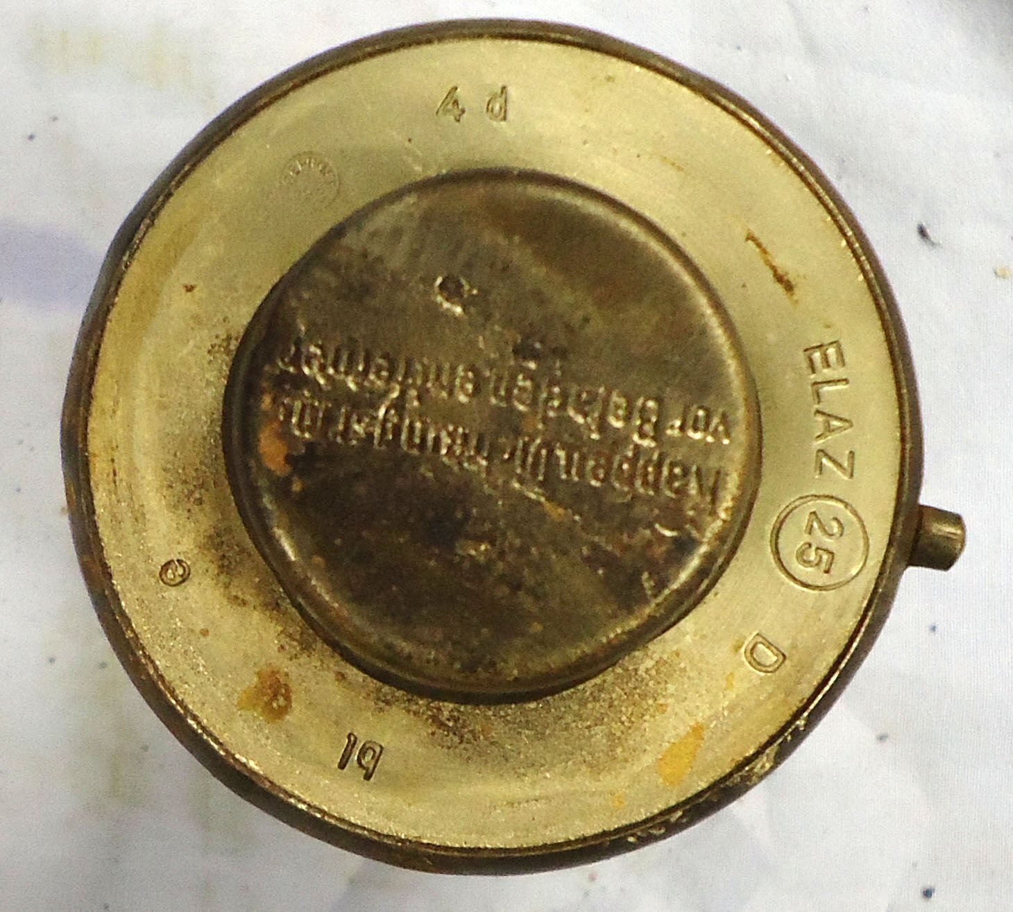 {CATEGORY} - INERT DEACTIVATED. WW2, Rare, German, 50kg Concrete Practice Type 1 Bomb & Number 25 Electrical Time Fuze. Sn - 22426:68 INERT DEACTIVATED. WW2, Rare, German, 50kg Concrete Practice Type 1 Bomb & Number 25 Electrical Time Fuze. Sn - 22426:68  Other Ammunition