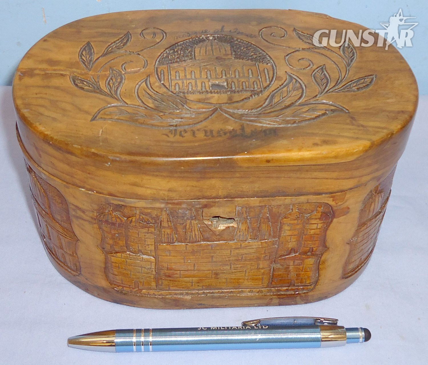 WWI British Trench Art Hardwood Hinged Carved Trinket Box/Tea Caddy. MISC 1009. WWI British Trench Art Hardwood Hinged Carved Trinket Box/Tea Caddy. MISC 1009.  Antique & Militaria in 