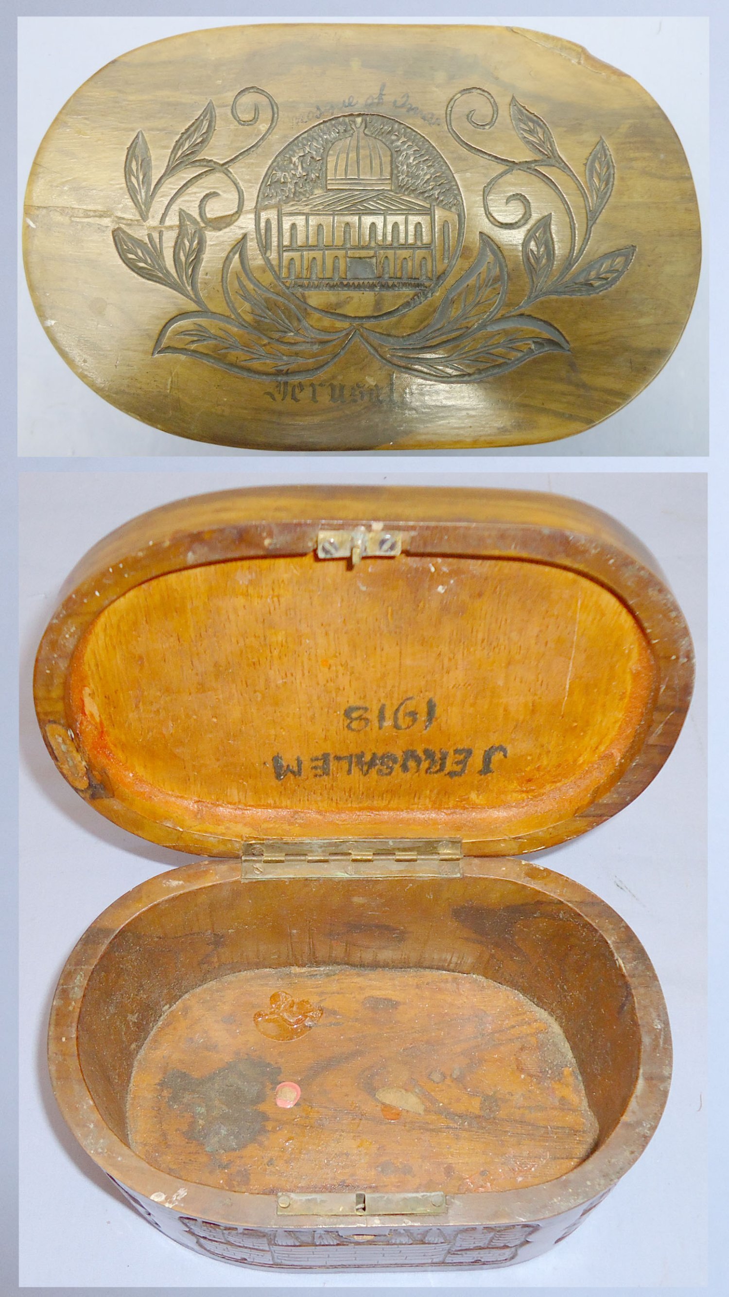 WWI British Trench Art Hardwood Hinged Carved Trinket Box/Tea Caddy. MISC 1009. WWI British Trench Art Hardwood Hinged Carved Trinket Box/Tea Caddy. MISC 1009.  Antique & Militaria