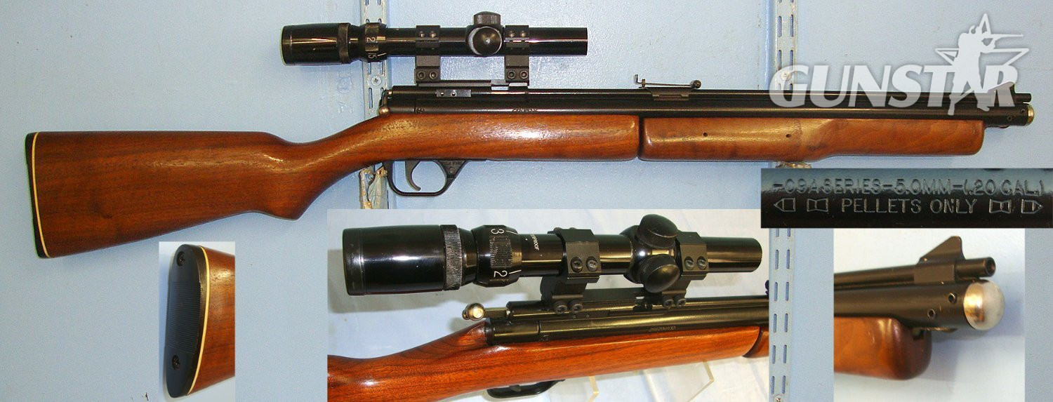 SCARCE IN THE UK**MINT**1990’s USA Benjamin Sheridan ‘C9A Series’ (Blue Streak) Bolt Action Loading, Pneumatic Pump Action .20 Calibre (5mm) Single Shot Air Rifle With Waterproof Bushnell 1.5x- 4x Banner Telescopic Sight. Sn 23453 air rifle .20