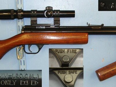 SCARCE IN THE UK**MINT**1990’s USA Benjamin Sheridan ‘C9A Series’ (Blue Streak) Bolt Action Loading, Pneumatic Pump Action .20 Calibre (5mm) Single Shot Air Rifle With Waterproof Bushnell 1.5x- 4x Banner Telescopic Sight. Sn 23453 air rifle .20