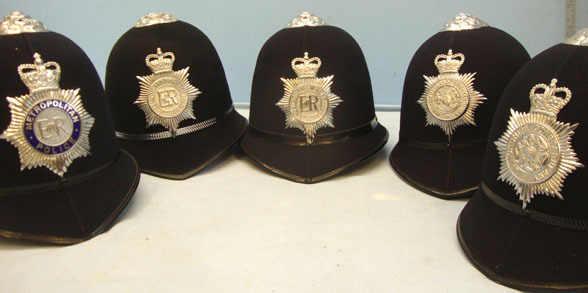 British Police Contables & Sergeant\'s Uniform Helmet with Plate. (price per hel British Police Contables & Sergeant's Uniform Helmet with Plate. (price per helm Clothing