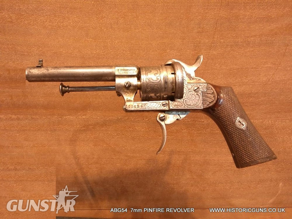 Belgian Pinfire 7mm Revolver in 
