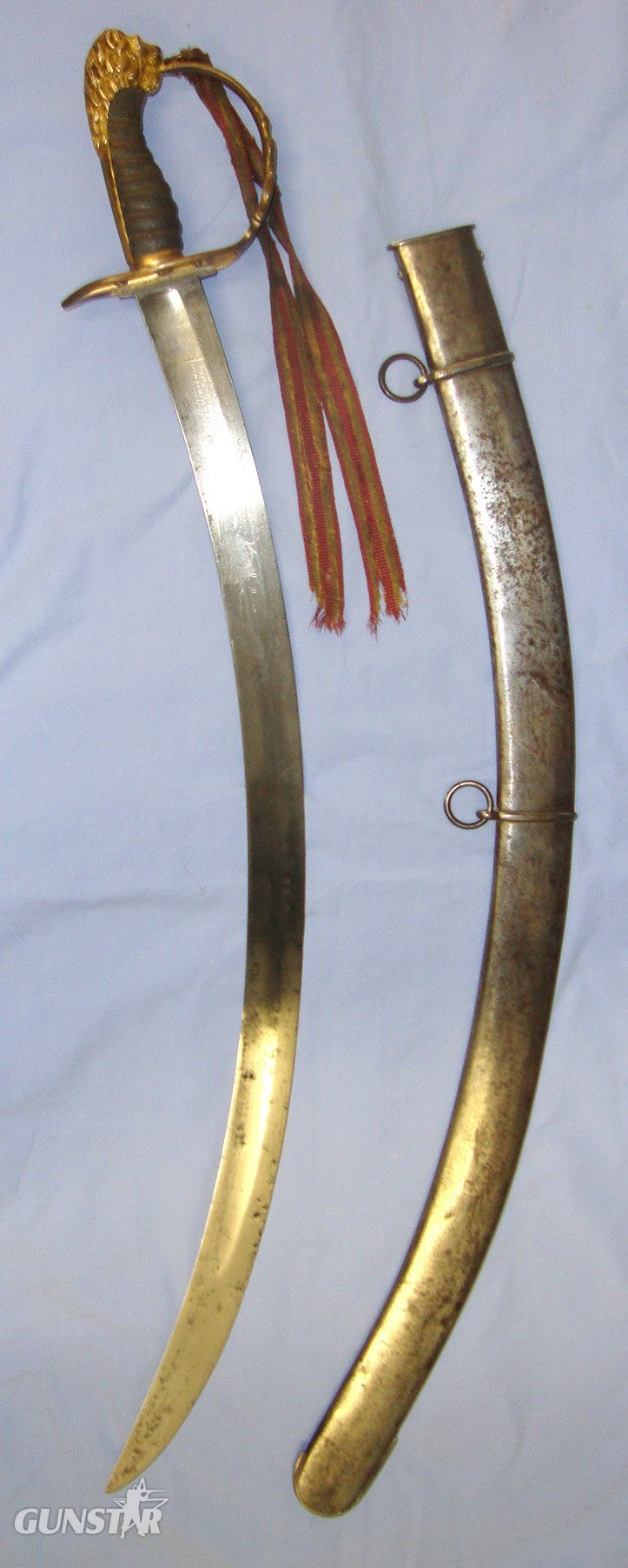  VERY RARE**NAPOLEONIC PENINSULAR WARS ERA**British Webb 57 Piccadilly London 1803 Pattern Light Infantry Flank Officer’s Sword With Blued & Etched Warranted Sabre Blade, Remnant Of Original Officer’s Cord & Scabbard. Sn 22823 Sword