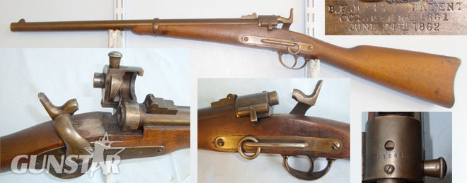 Joslyn Fire Arms Co. Joslyn Model 1864 .54” Obsolete Calibre Single Shot Breech Loading Carbine With  Single Shot .54 Cal Muzzleloader Rifle