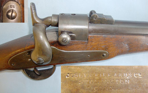  Joslyn Fire Arms Co. Joslyn Model 1864 .54” Obsolete Calibre Single Shot Breech Loading Carbine With  Single Shot .54 Cal Muzzleloader Rifle