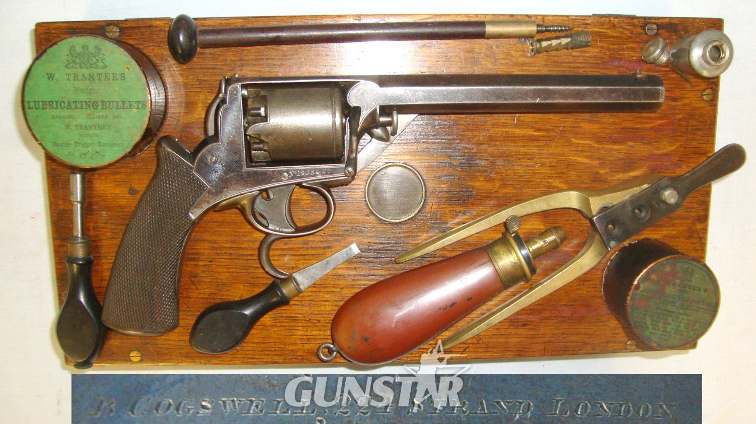 Benjamin Cogswell With Spurless Hammer, Captive Loading Lever, Octagonal Barrel & Accessories. Sn 22360 .50 Cal Muzzleloader Revolver