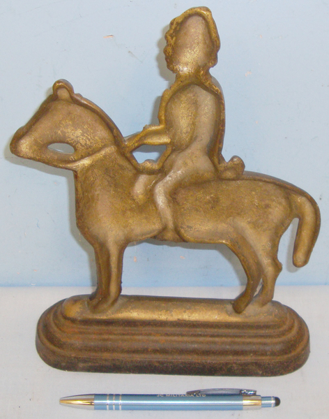  Victorian Cast Iron \'Door Stop\' Depicting Lord Kitchener On Horse Back Mounted On A Metal Plinth. MISC 858. Victorian Cast Iron \'Door Stop\' Depicting Lord Kitchener On Horse Back Mounted On A Metal Plinth. MISC 858. Other Accessory