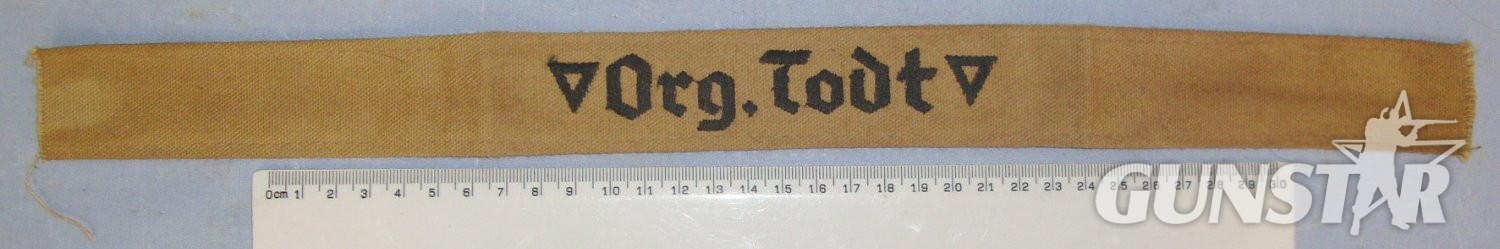 MINT**ORIGINAL**WW2 Nazi German Org.Todt (Organisation Todt) Civil & Military Engineering Organisation Cuff Title. Sn 23068:3  Antique & Militaria in 