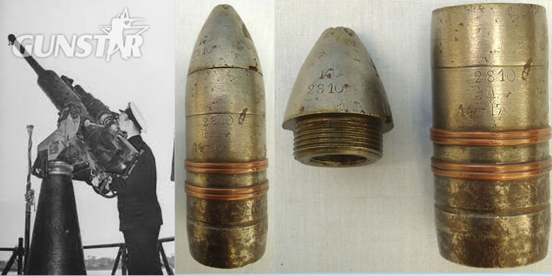  DEACTIVATED INERT. French WW1 French 37mm (37 x 94R) Pom Pom Nose Fused HE (High Explosive) Mine, (Bouncing Shell) Round. - O 1618 DEACTIVATED INERT. French WW1 French 37mm (37 x 94R) Pom Pom Nose Fused HE (High Explosive) Mine, (Bouncing Shell) Round. - O 1618  Other Ammunition