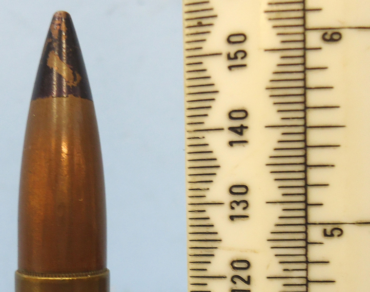  INERT DEACTIVATED. Rare Experimental, Vickers .5 690 (12.7 x 120SR) High Velocity Ball Round For The Experimental Class D Gun. - O 1806 INERT DEACTIVATED. Rare Experimental, Vickers .5 690 (12.7 x 120SR) High Velocity Ball Round For The Experimental Class D Gun. - O 1806  Other Ammunition