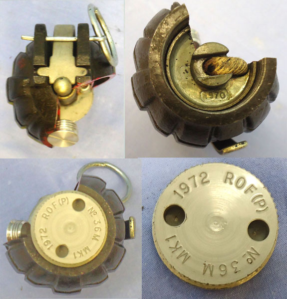 INERT DEACTIVATED. MINT, British, 1972 Dated, Last Production, Quarter Sectioned, Factory Display Dummy, Mills No 36M MK1, Hand Grenade by Royal Ordnance Factory, Patricroft. - O 2047 INERT DEACTIVATED. MINT, British, 1972 Dated, Last Production, Quarter Sectioned, Factory Display Dummy, Mills No 36M MK1, Hand Grenade by Royal Ordnance Factory, Patricroft. - O 2047  Other Ammunition