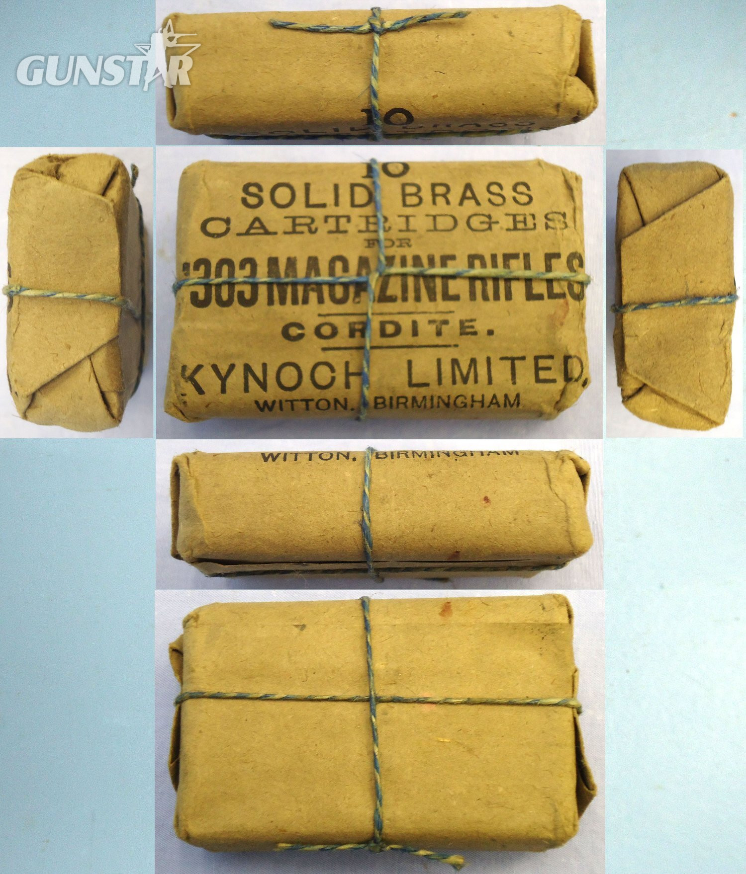  INERT DEACTIVATED. Scarce, British, WW1, 1914 Dated, Kynoch, 10 Round, .303 Mark VII Ball Round Service Pack. - O 2304 INERT DEACTIVATED. Scarce, British, WW1, 1914 Dated, Kynoch, 10 Round, .303 Mark VII Ball Round Service Pack. - O 2304  Other Ammunition
