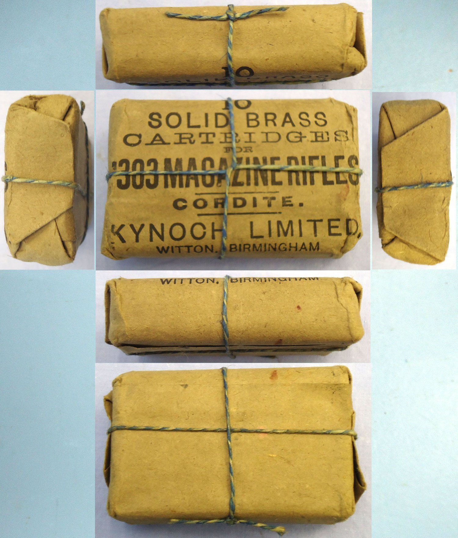  INERT DEACTIVATED. Scarce, British, WW1, 1914 Dated, Kynoch, 10 Round, .303 Mark VII Ball Round Service Pack. - O 2304 INERT DEACTIVATED. Scarce, British, WW1, 1914 Dated, Kynoch, 10 Round, .303 Mark VII Ball Round Service Pack. - O 2304  Other Ammunition