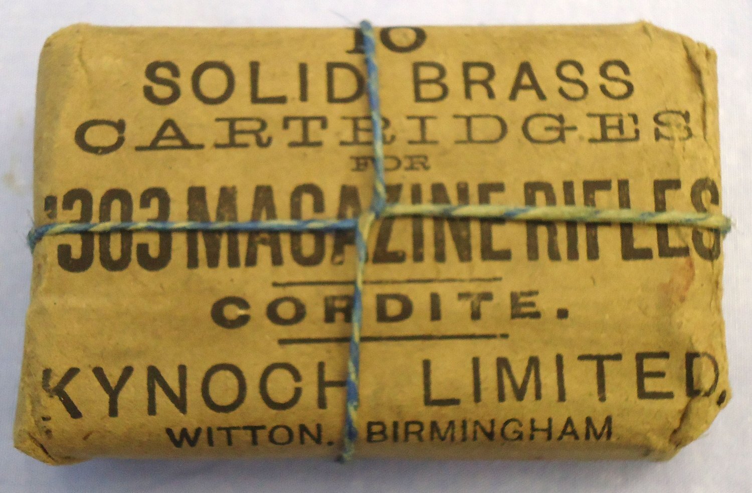 {CATEGORY} - INERT DEACTIVATED. Scarce, British, WW1, 1914 Dated, Kynoch, 10 Round, .303 Mark VII Ball Round Service Pack. - O 2304 INERT DEACTIVATED. Scarce, British, WW1, 1914 Dated, Kynoch, 10 Round, .303 Mark VII Ball Round Service Pack. - O 2304  Other Ammunition in 
