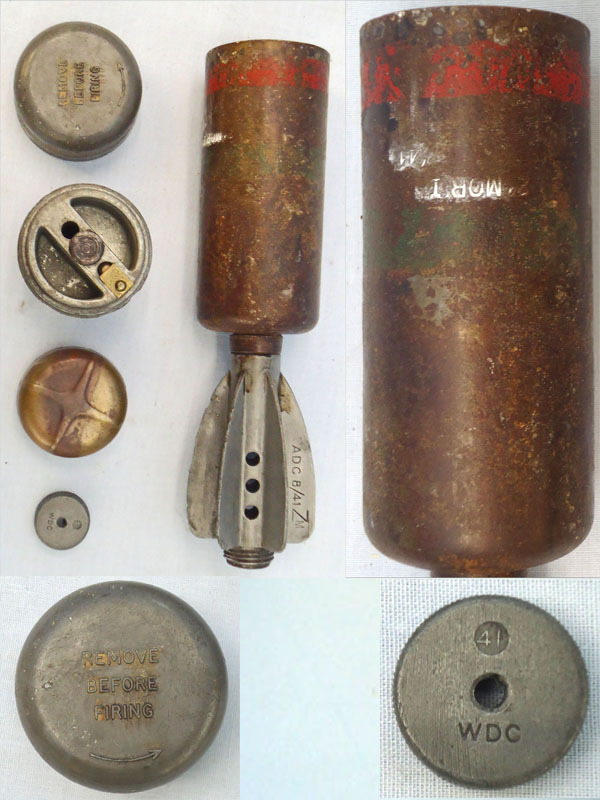 INERT DEACTIVATED. Unfired Original WW2 1941 Dated British 2 Inch High Explosive (H.E) Mortar. Sn - 20838 INERT DEACTIVATED. Unfired Original WW2 1941 Dated British 2 Inch High Explosive (H.E) Mortar. Sn - 20838  Other Ammunition