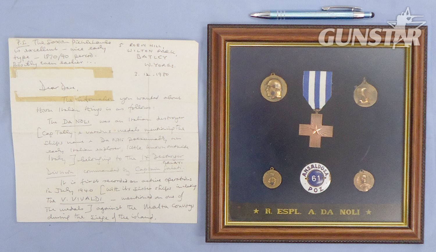 Unique* Framed Italian WWII Medals from the ‘Da Noli’ (Italian Destroyer from WWII). BA 896 Unique* Framed Italian WWII Medals from the ‘Da Noli’ (Italian Destroyer from WWII). BA 896 Antique & Militaria in 