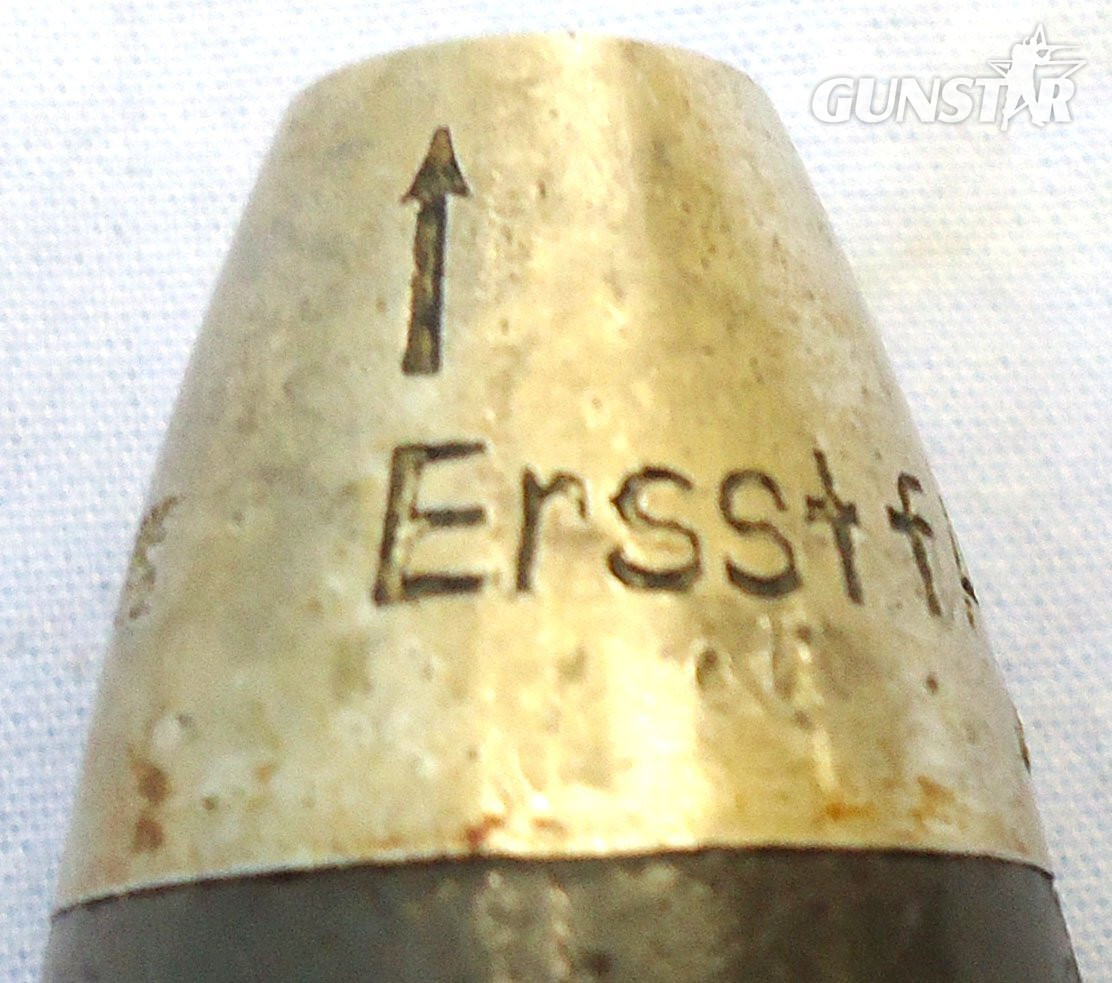 INERT DEACTIVATED. Unfired, WW2 1938 Dated German 20 mm Flak 38 Soluthern (20x138B) HE Practice (High Explosive Practice) Round, O 2405 INERT DEACTIVATED. Unfired, WW2 1938 Dated German 20 mm Flak 38 Soluthern (20x138B) HE Practice (High Explosive Practice) Round, O 2405 Various Other Ammunition - {CATEGORY}