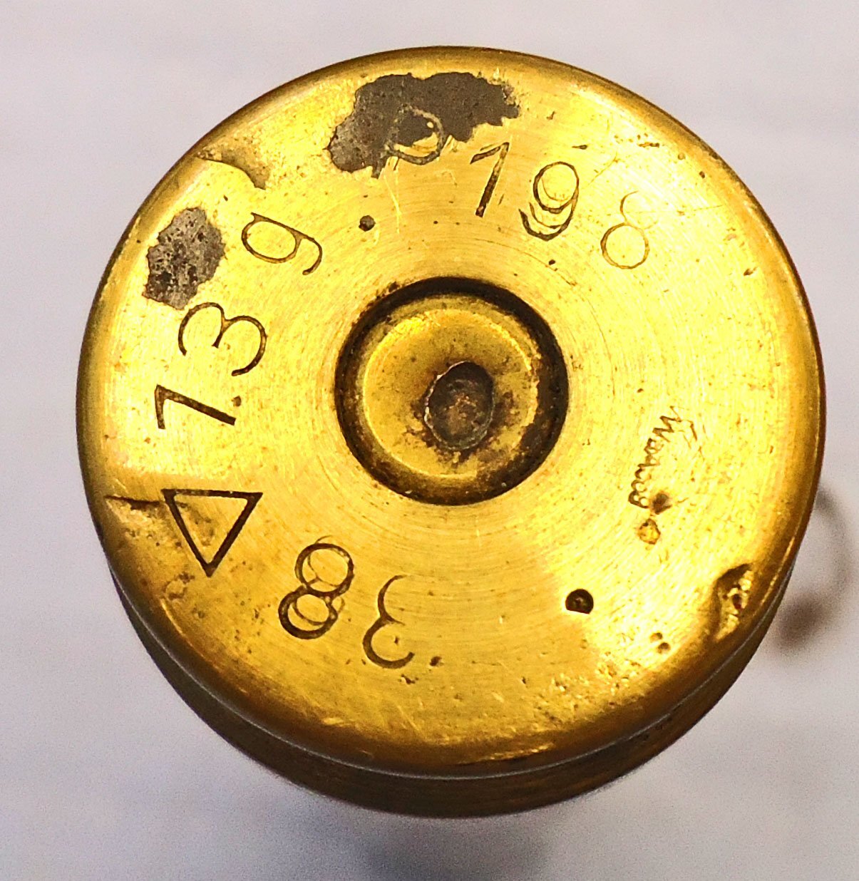INERT DEACTIVATED. Unfired, WW2 1938 Dated German 20 mm Flak 38 Soluthern (20x138B) HE Practice (High Explosive Practice) Round, O 2405 INERT DEACTIVATED. Unfired, WW2 1938 Dated German 20 mm Flak 38 Soluthern (20x138B) HE Practice (High Explosive Practice) Round, O 2405 Various Other Ammunition