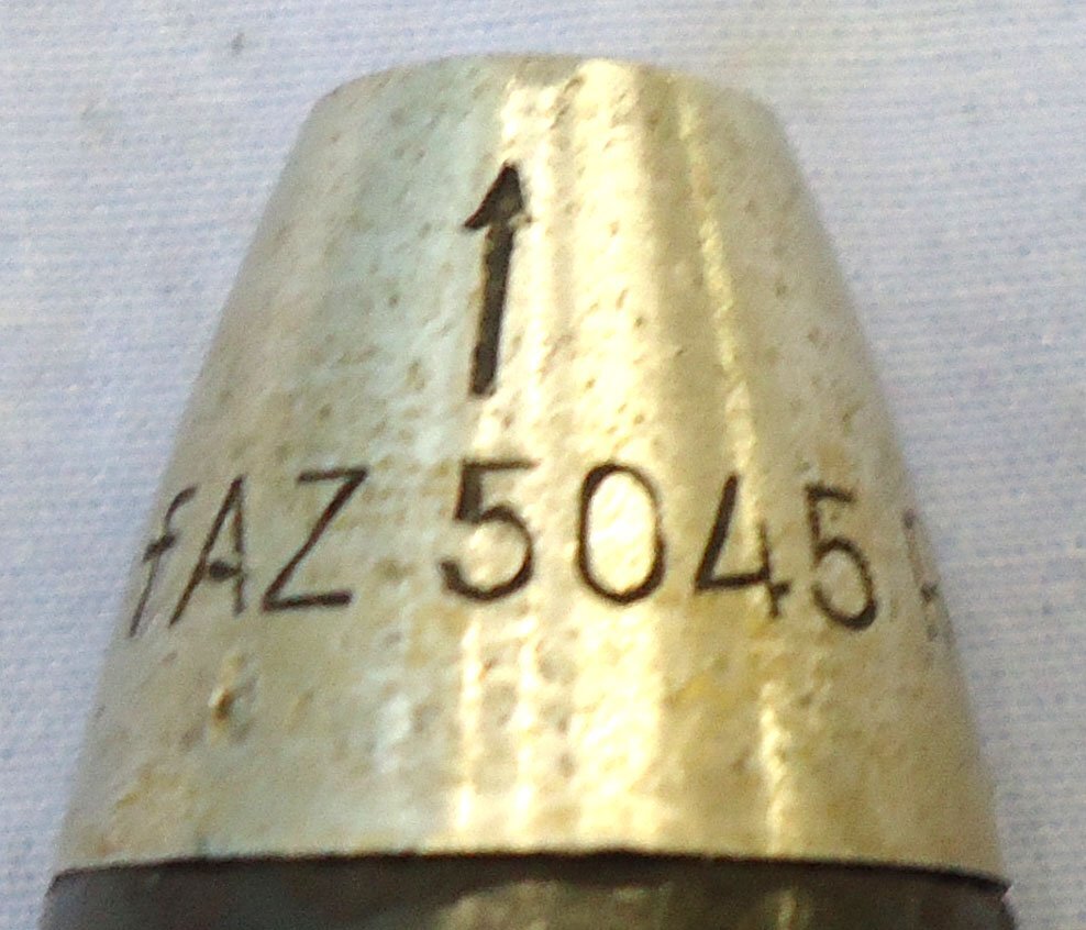 INERT DEACTIVATED. Unfired, WW2 1938 Dated German 20 mm Flak 38 Soluthern (20x138B) HE Practice (High Explosive Practice) Round, O 2405 INERT DEACTIVATED. Unfired, WW2 1938 Dated German 20 mm Flak 38 Soluthern (20x138B) HE Practice (High Explosive Practice) Round, O 2405 Various Other Ammunition 
