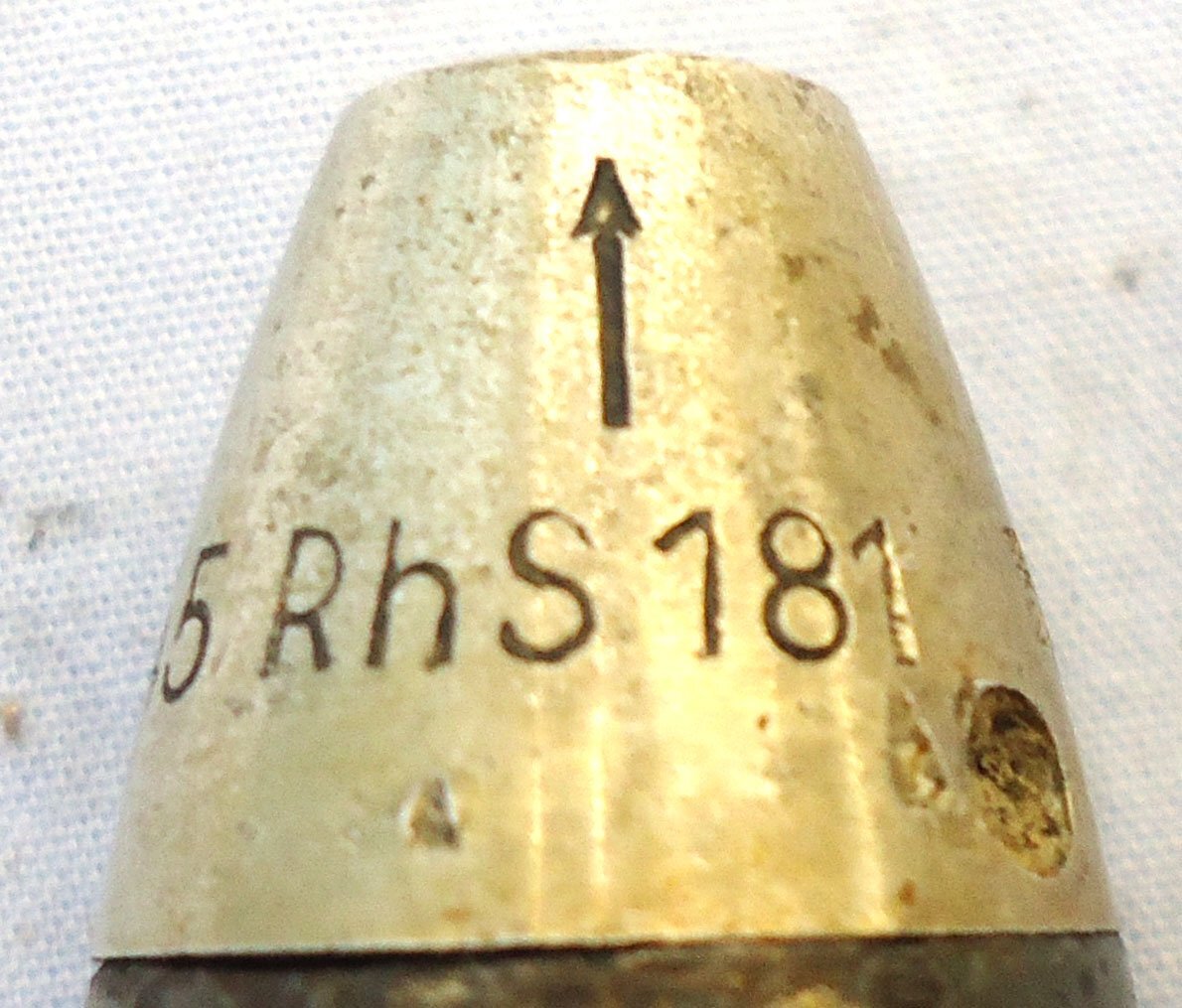 {CATEGORY} - INERT DEACTIVATED. Unfired, WW2 1938 Dated German 20 mm Flak 38 Soluthern (20x138B) HE Practice (High Explosive Practice) Round, O 2405 INERT DEACTIVATED. Unfired, WW2 1938 Dated German 20 mm Flak 38 Soluthern (20x138B) HE Practice (High Explosive Practice) Round, O 2405 Various Other Ammunition in 