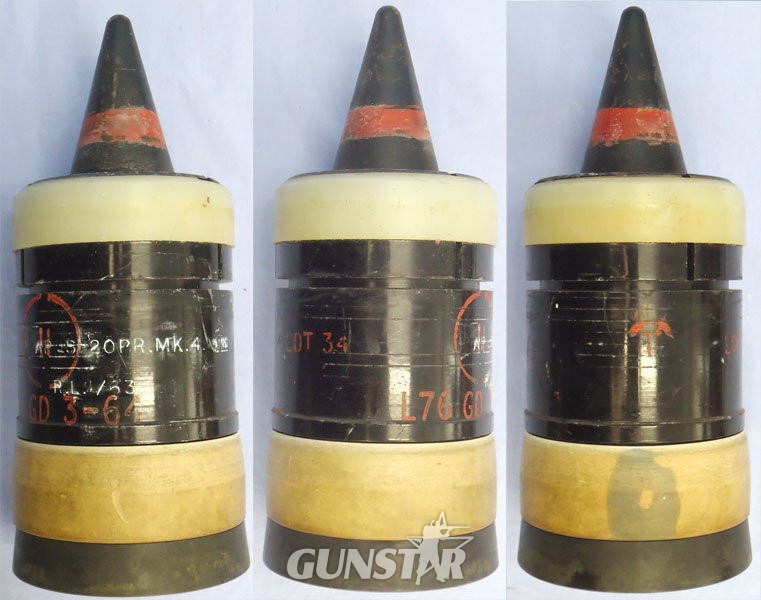 INERT DEACTIVATED. Unfired British 20pr Mark 4 APDS/T (Armour Piercing Discarding Sabot/Trace) Petal Sabot Projectile. - O 2278 INERT DEACTIVATED. Unfired British 20pr Mark 4 APDS/T (Armour Piercing Discarding Sabot/Trace) Petal Sabot Projectile. - O 2278  Other Ammunition