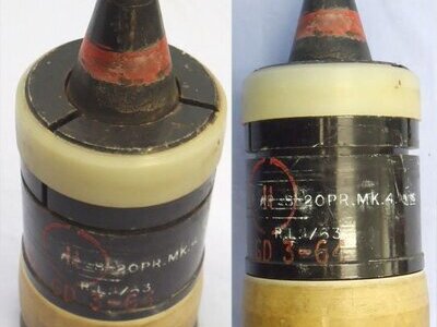 INERT DEACTIVATED. Unfired British 20pr Mark 4 APDS/T (Armour Piercing Discarding Sabot/Trace) Petal Sabot Projectile. - O 2278 INERT DEACTIVATED. Unfired British 20pr Mark 4 APDS/T (Armour Piercing Discarding Sabot/Trace) Petal Sabot Projectile. - O 2278  Other Ammunition