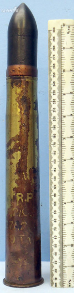 INERT DEACTIVATED. Unfired German WW2 3.7cm PAK 36 (37x250R) APHE (Armour Piercing High Explosive/ Trace) Round With A Brass Washed Steel Cartridge Case. - O 1679 INERT DEACTIVATED. Unfired German WW2 3.7cm PAK 36 (37x250R) APHE (Armour Piercing High Explosive/ Trace) Round With A Brass Washed Steel Cartridge Case. - O 1679  Other Ammunition in 