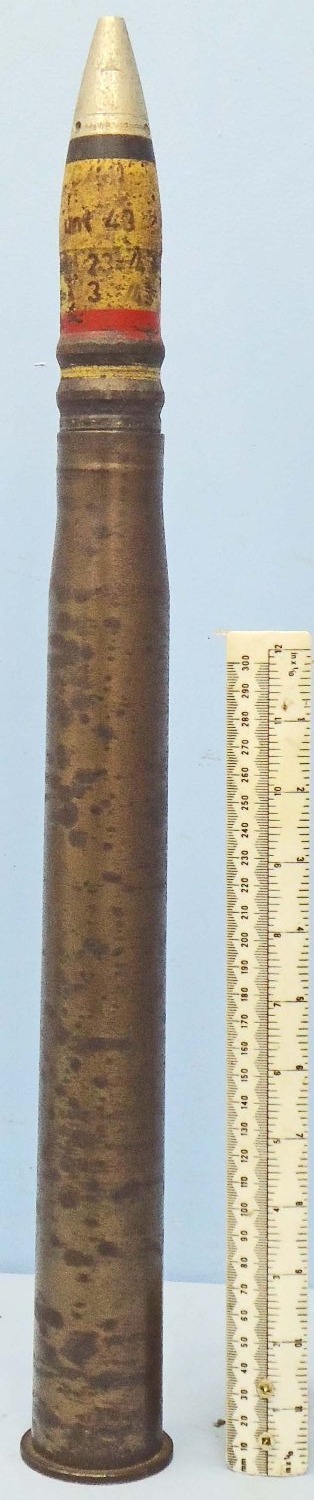 INERT DEACTIVATED. Unfired German, WW2, 1941 Dated, 3.7cm SC/30 (37x380R) High Explosive Tracer (HET) Round. - O 2193 INERT DEACTIVATED. Unfired German, WW2, 1941 Dated, 3.7cm SC/30 (37x380R) High Explosive Tracer (HET) Round. - O 2193  Other Ammunition - {CATEGORY} in 