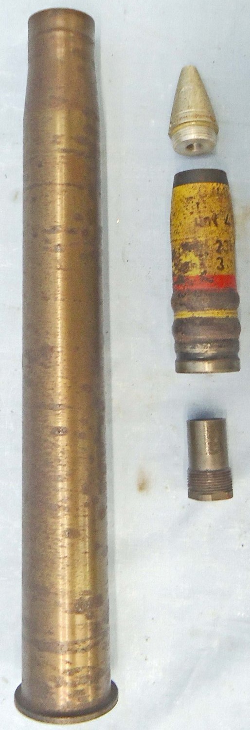 INERT DEACTIVATED. Unfired German, WW2, 1941 Dated, 3.7cm SC/30 (37x380R) High Explosive Tracer (HET) Round. - O 2193 INERT DEACTIVATED. Unfired German, WW2, 1941 Dated, 3.7cm SC/30 (37x380R) High Explosive Tracer (HET) Round. - O 2193  Other Ammunition - {CATEGORY}