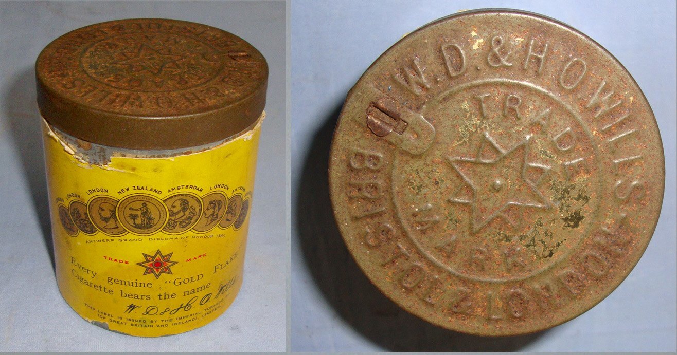  UN-OPENED** Original Inter War C1920’s Sealed Tin Of 50 W.D.& H.O. Wills Bristol & London Gold Flake Honey Dew Tobacco Cigarettes. MISC 835  Antique & Militaria