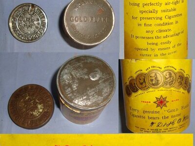 UN-OPENED** Original Inter War C1920’s Sealed Tin Of 50 W.D.& H.O. Wills Bristol & London Gold Flake Honey Dew Tobacco Cigarettes. MISC 835  Antique & Militaria